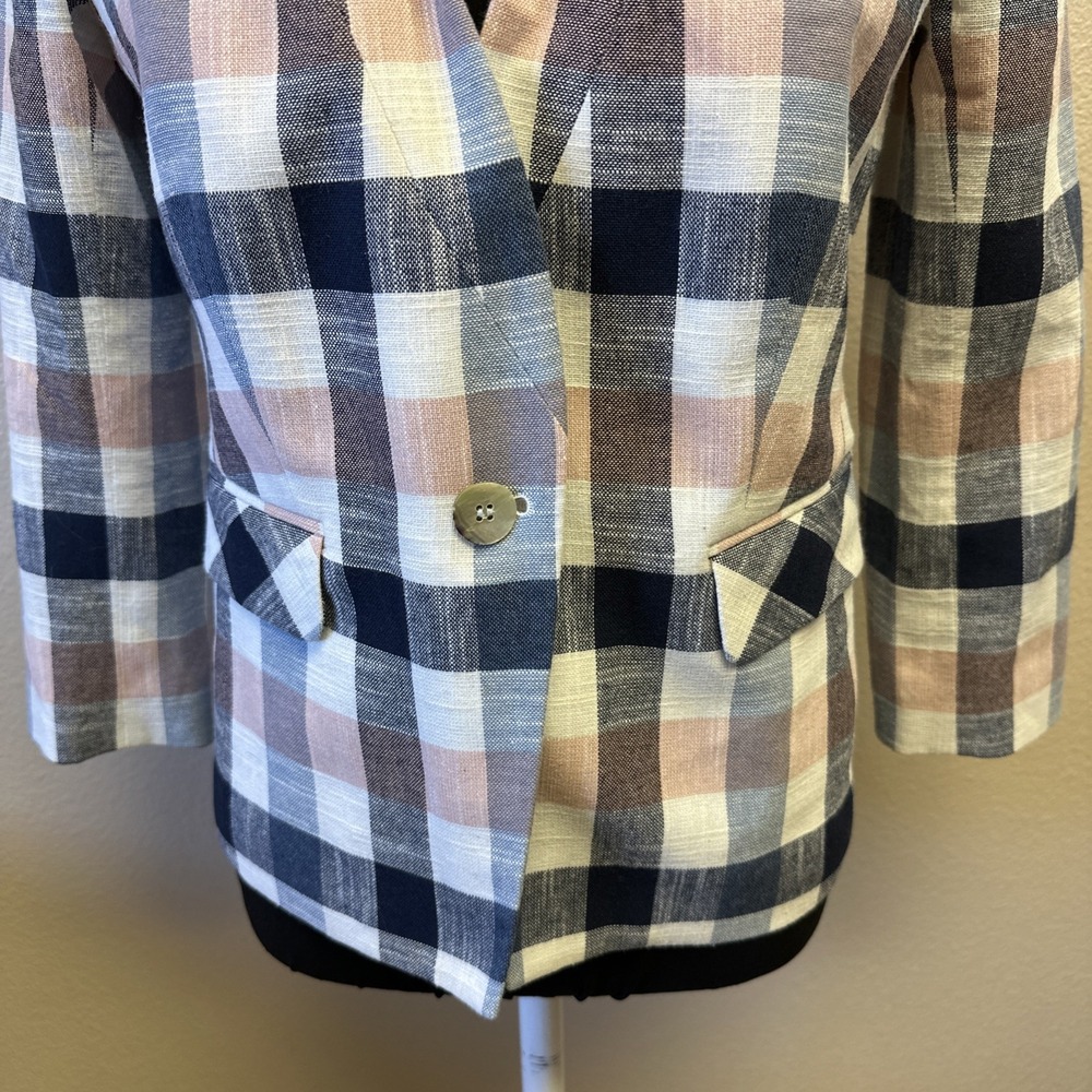 Veronica Beard Jacket 4 Hosanna Plaid Dickey Schoolboy Preppy Career College - Picture 3 of 13